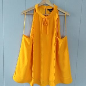 Mustard Ruffled Tie Top